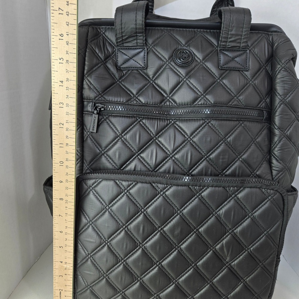 Joan & David Backpack Large Black Quilted Puffer Travel Work Laptop Bag #1105 - Picture 6 of 11